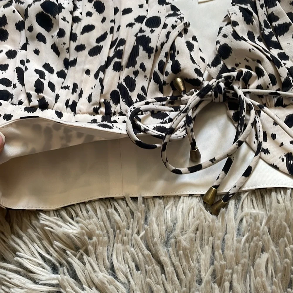 Cow Print Crop Top - Picture 3 of 5